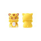 Silicone 3D Focal Beads Tiger Bright Yellow Chubby Design 1 pcs