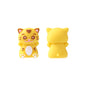 Silicone 3D Focal Beads Tiger Bright Yellow Chubby Design 1 pcs