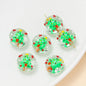 Hand Painted Flat Glass Beads 18mm Double-Sided Enamel Christmas 1pc 10