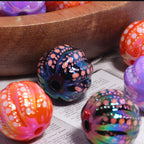 Plating Round Acrylic Beads 16mm Watermelon Texture 20pcs 3