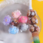 Embellished Flower Clay Beads 24mm Five-Petal Rhinestone 6pcs 2
