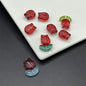 Tulip Transparent Glass Beads 12mm Pink Green Floral 100pcs 8
