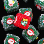 Christmas Series Resin Sugar Beads 17mm Festive Cube and Round 2pcs 4