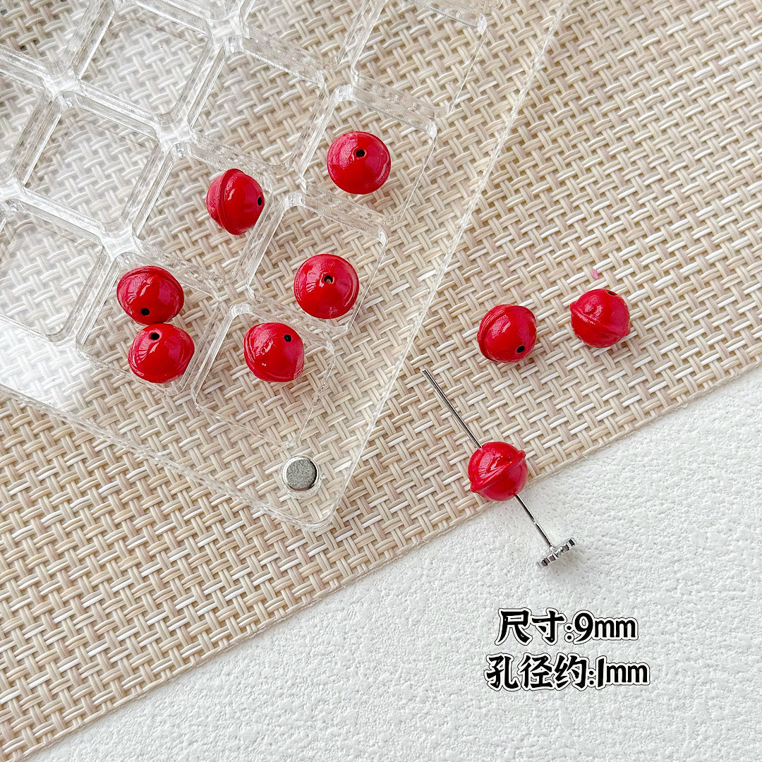 Baking Painted Christmas Tree and Bells Metal Beads 20pcs Festive Colors 23