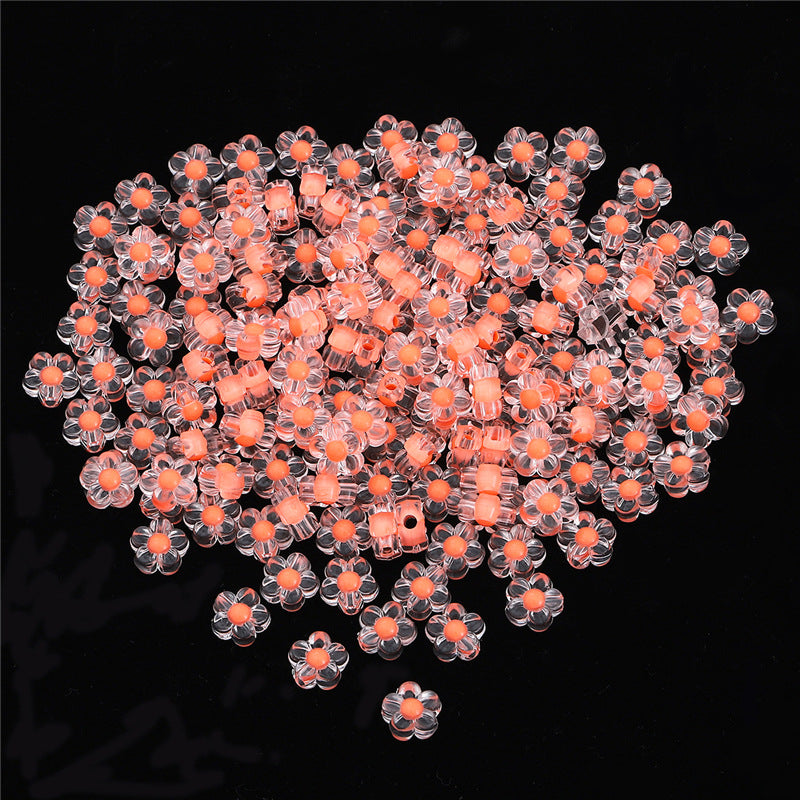 Transparent Frosted Flower Acrylic Beads 12mm Soft Pastel 100pcs 6