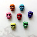 Colored Skull Acrylic Beads 14mm Large Holes 5pcs 3