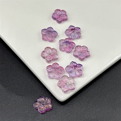 Czech Glass Beads Petals Pentagonal Plum Blossom 14mm Sky Blue 100pcs 8
