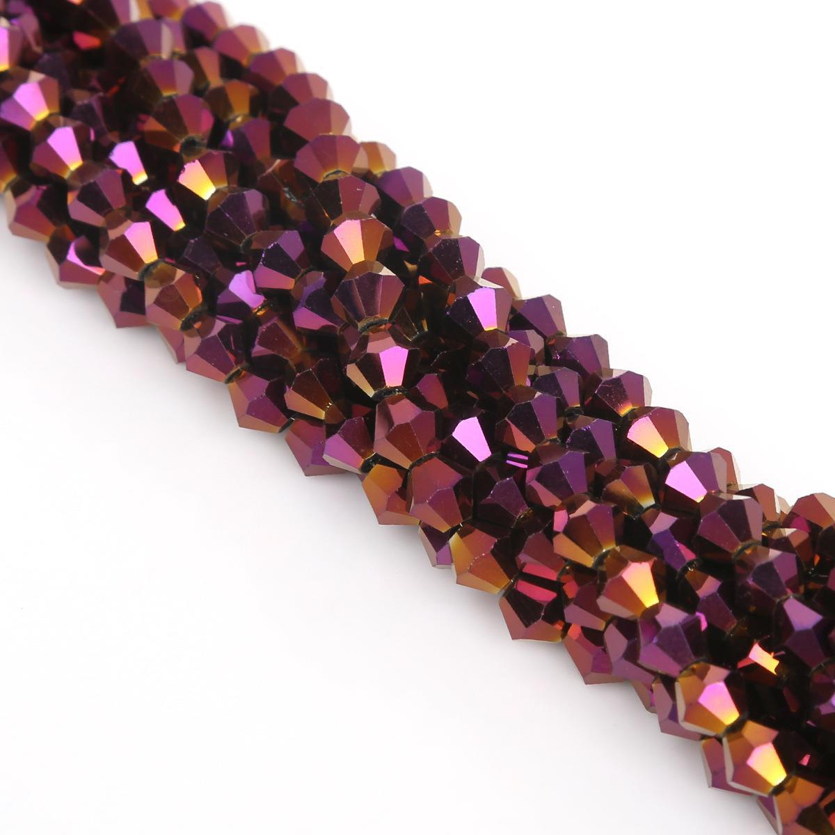 Electroplated Faceted Glass Beads 6mm Transparent Mixed Colors 45pcs 30