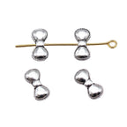 Bow Metal Beads 12x6mm Antique Silver Tone Zinc Alloy 80pcs 3