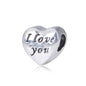 Heart Metal Beads Polished Silver Tone Large Hole 1pc