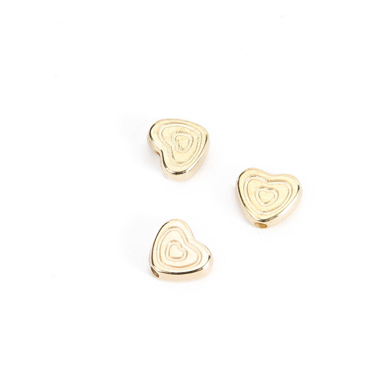 Multi-Circle Heart Acrylic Beads 5x6mm KC Gold CCB Plastic 200pcs 5