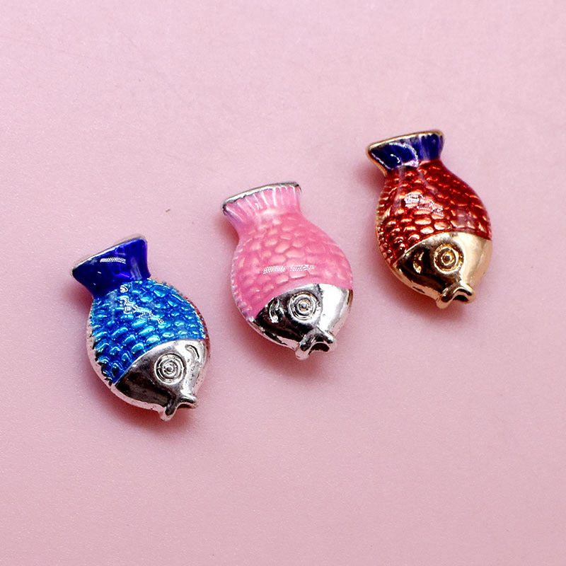 Koi Metal Beads 12mm Enamel Painted Alloy 20pcs