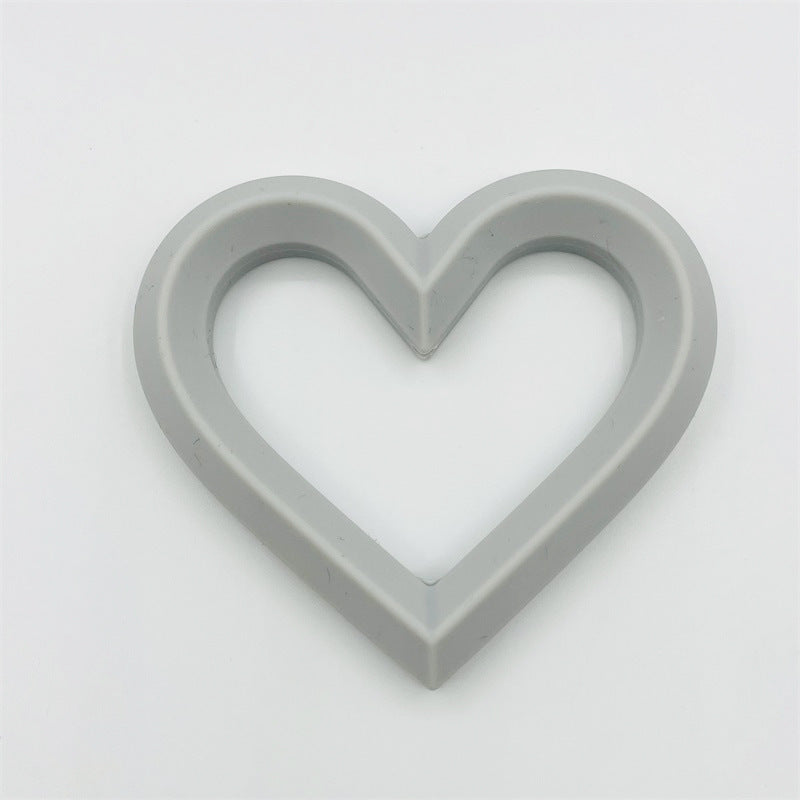 Heart 80mm Silicone Beads Solid Colors Matte Finish 3pcs 7