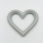Heart 80mm Silicone Beads Solid Colors Matte Finish 3pcs 7