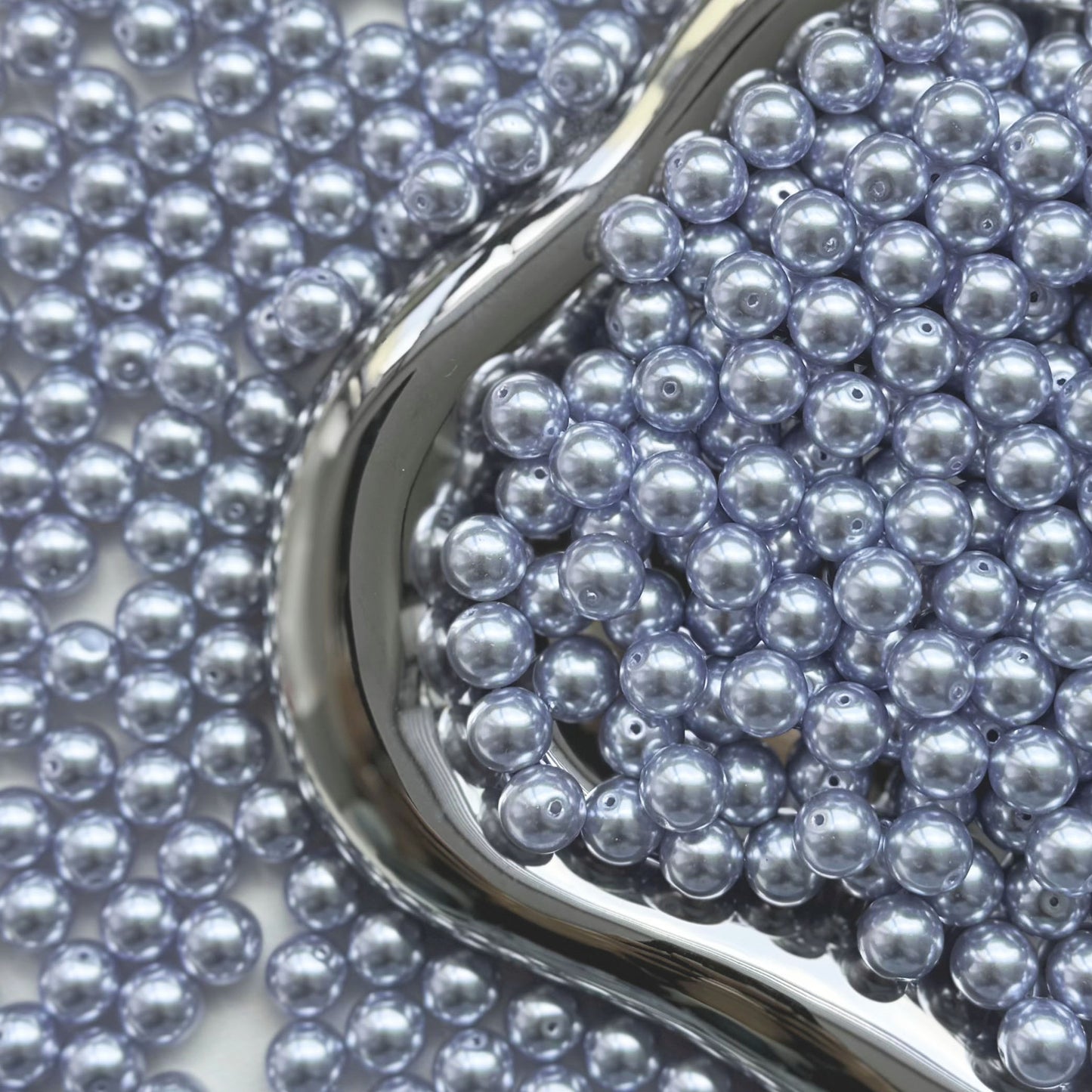 Pearl Glass Beads 8mm Glossy Pastel Smooth Finish 30pcs 11