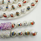Plating Acrylic Beads 16mm White Shin Chan Printed Glossy 50pcs 4