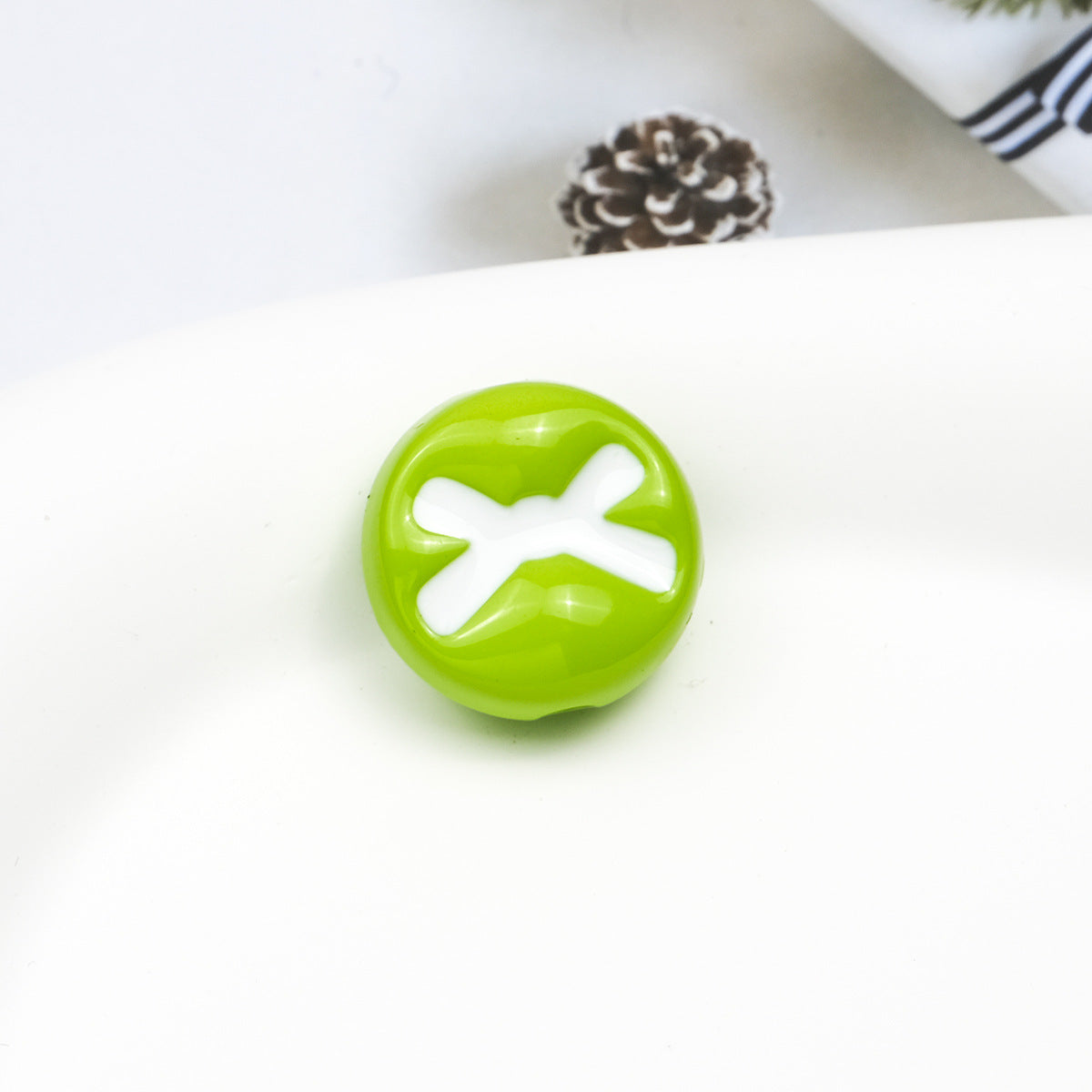 Baking Painted Acrylic Beads 18mm Enamel Candy Letter 50pcs 19