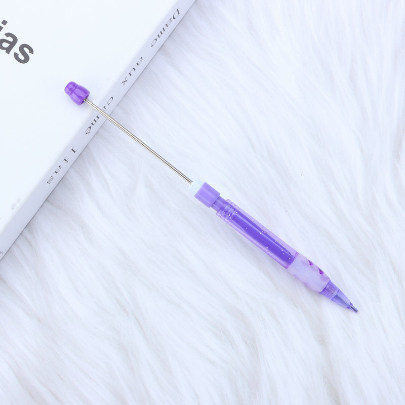 Beadable Mechanical Pencil Translucent Glittered Plastic Barrel 0.5mm 9