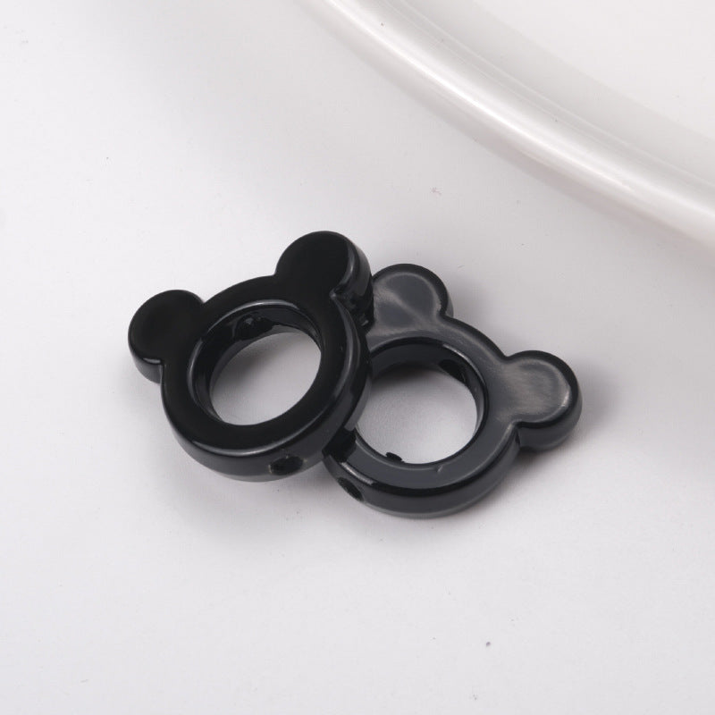 Glossy Painted 22mm Hollow Mickey Head Acrylic Bead Frame 50pcs 6
