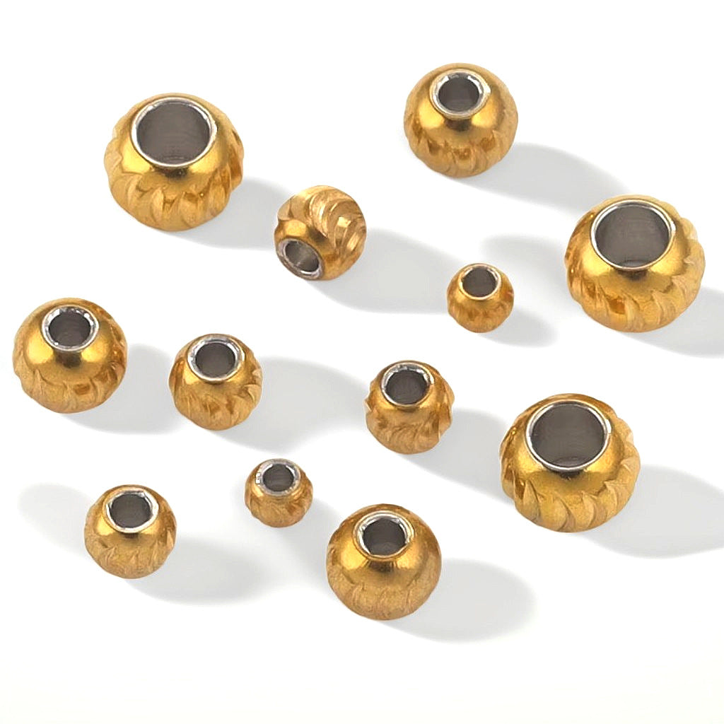 Stainless Steel Round Metal Beads 3-10mm Color Retaining Knife Grain 20pcs