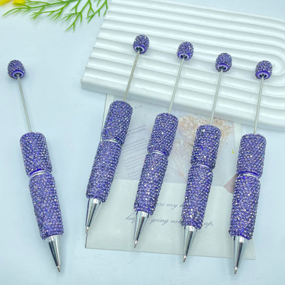 Beadable Pen Full Rhinestone Solid Color Ballpoint 14