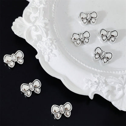 Bow Metal Beads 12mm Adorable Lace Style 40pcs 3
