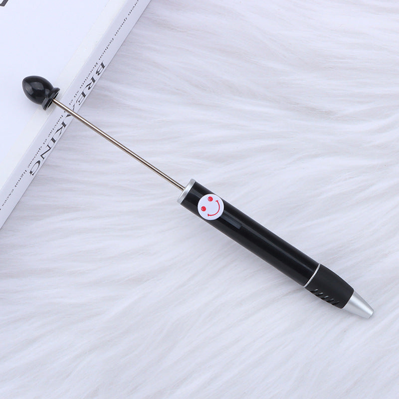 Beadable Pen Plastic Colorful Heart Top Black Ink 150mm 5
