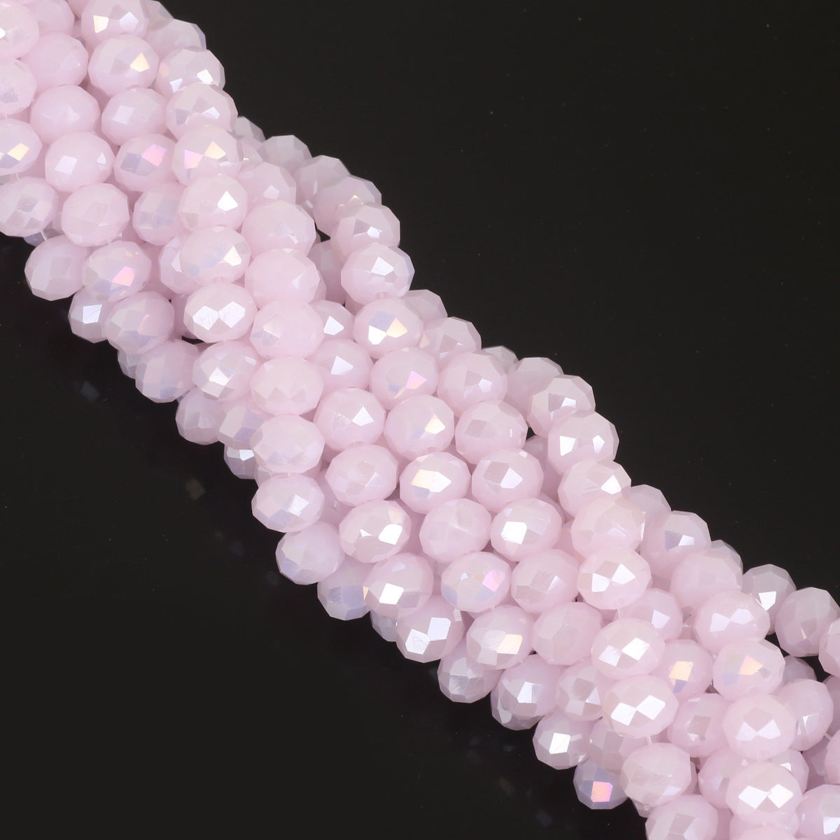 Glass Faceted Spacer Beads 8mm Iridescent Plating 13