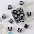 Acrylic Square Beads 14mm Black and White Tone 10pcs 6
