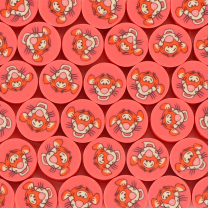 Character Flat Clay Beads 9mm Colorful Anime Designs 100pcs 9