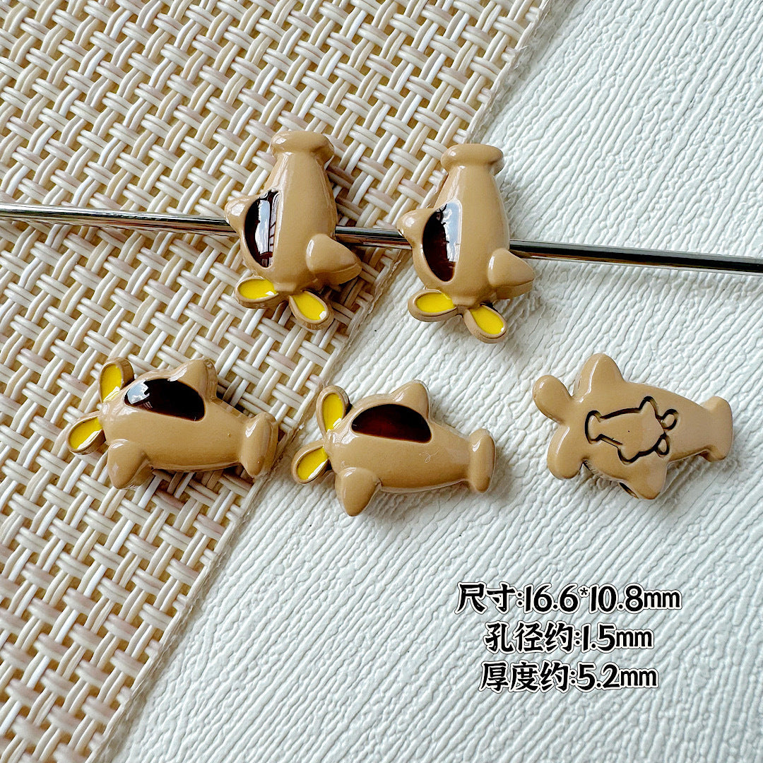 Car and Plane Metal Beads 8mm 16mm Baking Painted Alloy 20pcs 23