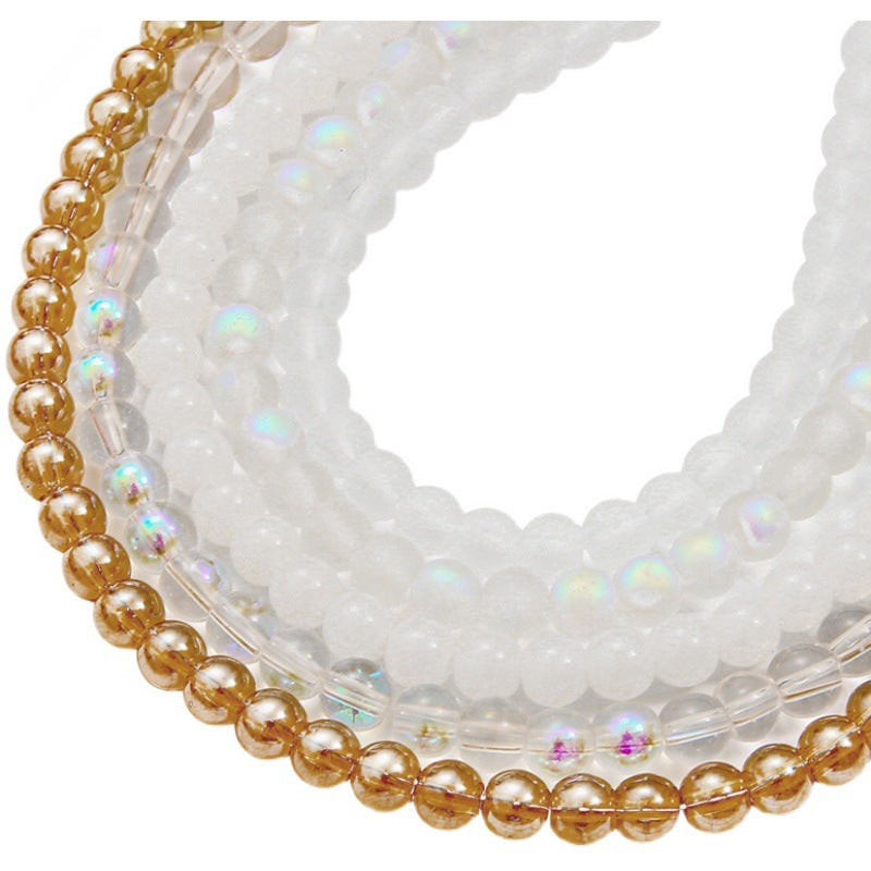 Frosted Glass Beads 4-8mm Soft Matte Glow Translucent Colors 5