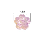 Transparent Cherry Blossom Glass Beads 14mm Gradient Pink Blue 10pcs 4