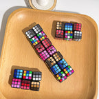Rubik's Cube Printed Acrylic Square Beads 14mm Colorful Glossy 100pcs 2