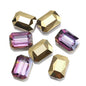 Electroplated Faceted Rectangle Glass Beads 13x18mm Iridescent 10pcs 20