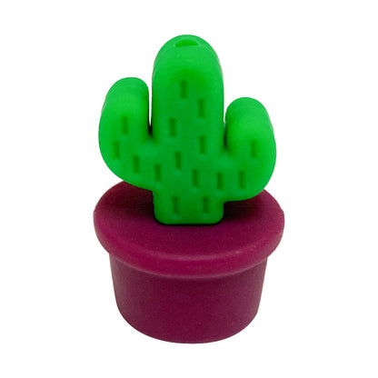 Silicone 3D Focal Beads Flowerpot Cactus Textured Vibrant Pots 20pcs 10