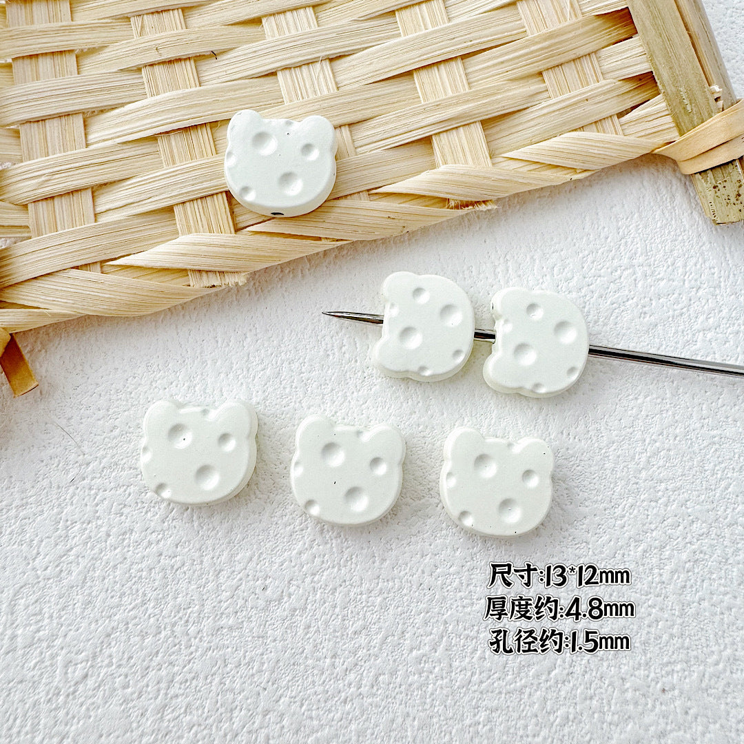 Baking Painted Cheese Animal Metal Beads Whimsical Pastel Colors 20pcs 33