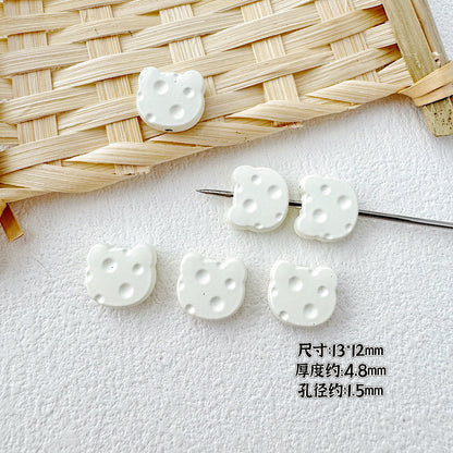 Baking Painted Cheese Animal Metal Beads Whimsical Pastel Colors 20pcs 33