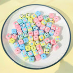 Printed Acrylic Square Beads 15mm Sanrio Pastel Colors 10pcs 3