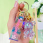 Acrylic Crystal Sitting Bear Keychain Iridescent Glitter Colors 6