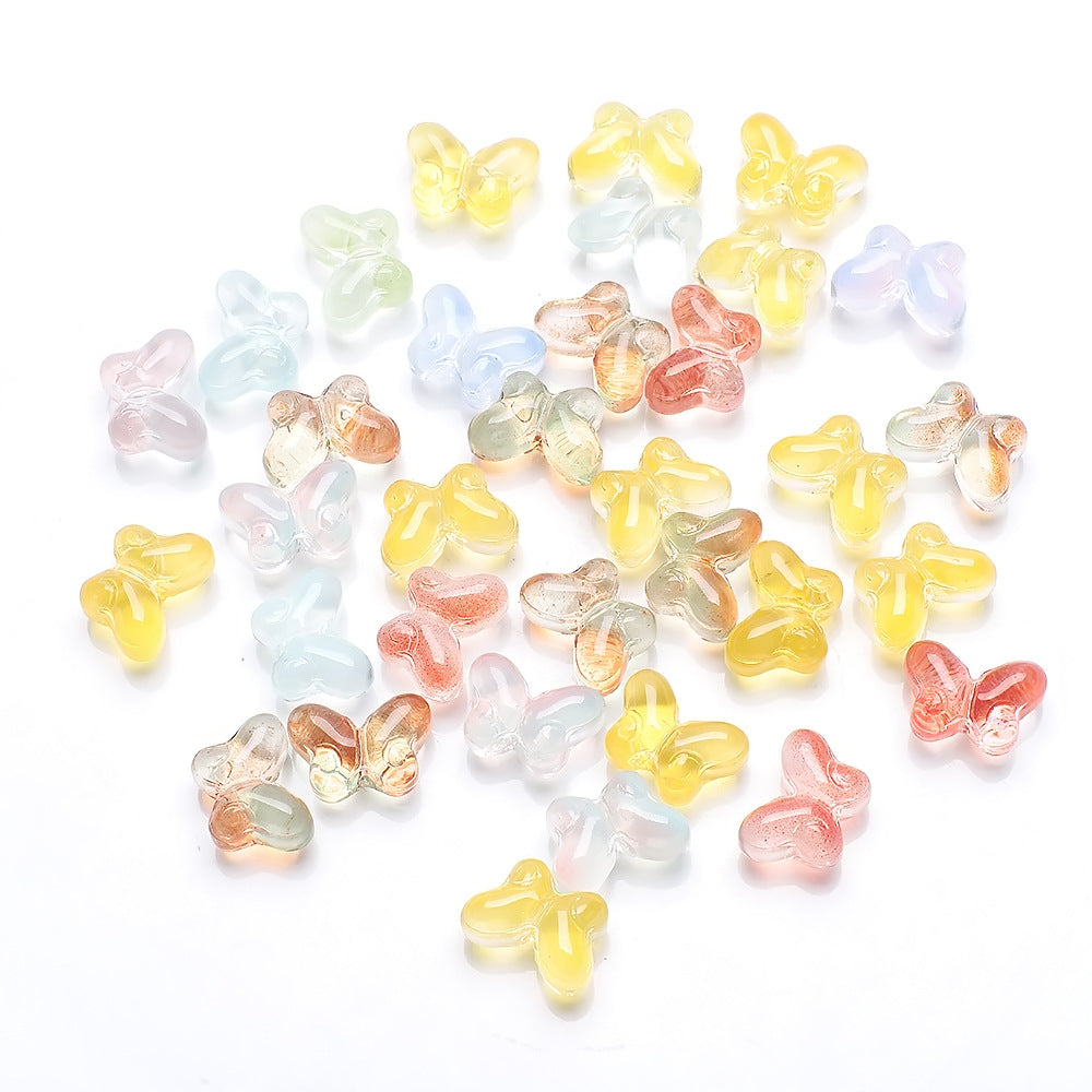 Butterfly Plated Transparent Glass Beads 10x14mm 20pcs 23