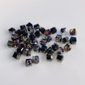 Geometric Square Glass Beads 5mm Transparent Perforated 10pcs 5