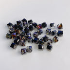 Geometric Square Glass Beads 5mm Transparent Perforated 10pcs 5