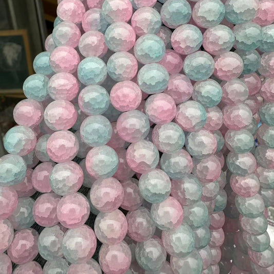 Crackle Round Glass Beads 12mm Pastel Shimmer 10 Strands 2