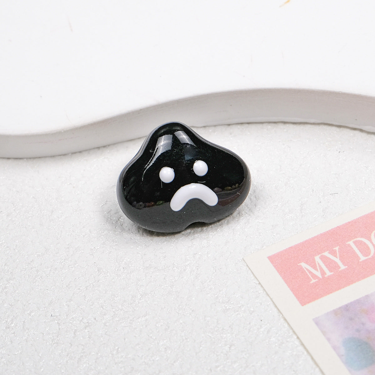 Painted Sad Cloud Acrylic Beads 20mm Glossy Colorful 50pcs 8