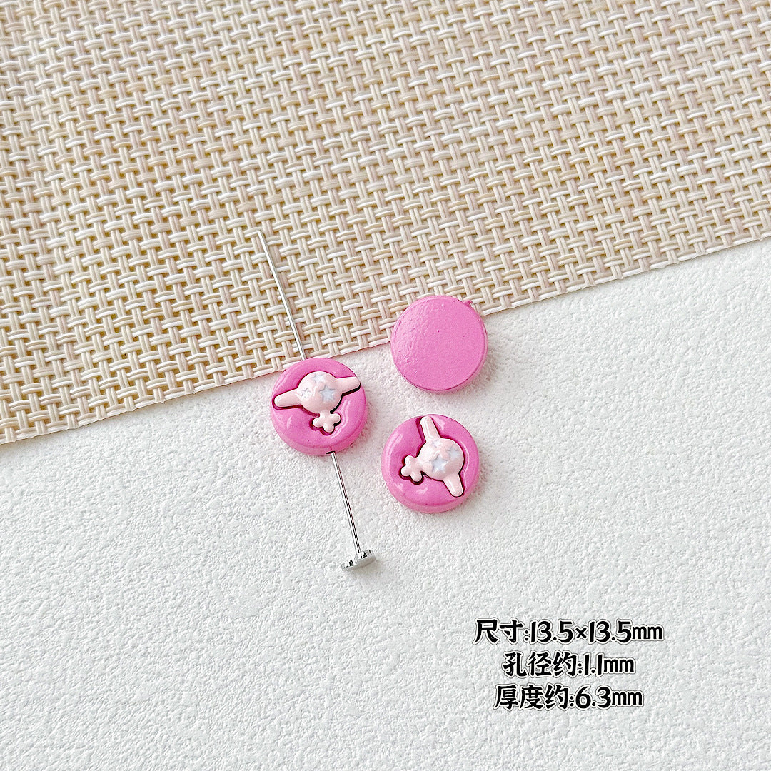 Helicopter and Satellite Metal Beads 17mm Painted Pastel Alloy 10pcs 21