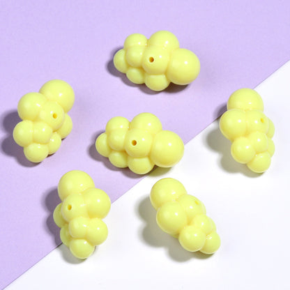 Pastel Cloud Acrylic Beads 22x32mm Smooth Rounded Shapes 5pcs 9