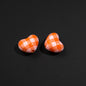 Plaid and Splashed Ink Pattern Heart Acrylic Beads 18mm 20pcs 6