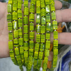 Lampwork Square Glass Beads 6x12mm Nepal Marble Texture 32pcs