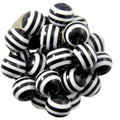 Striped Bubblegum Beads 20mm Chunky Black and White Resin 10pcs 2